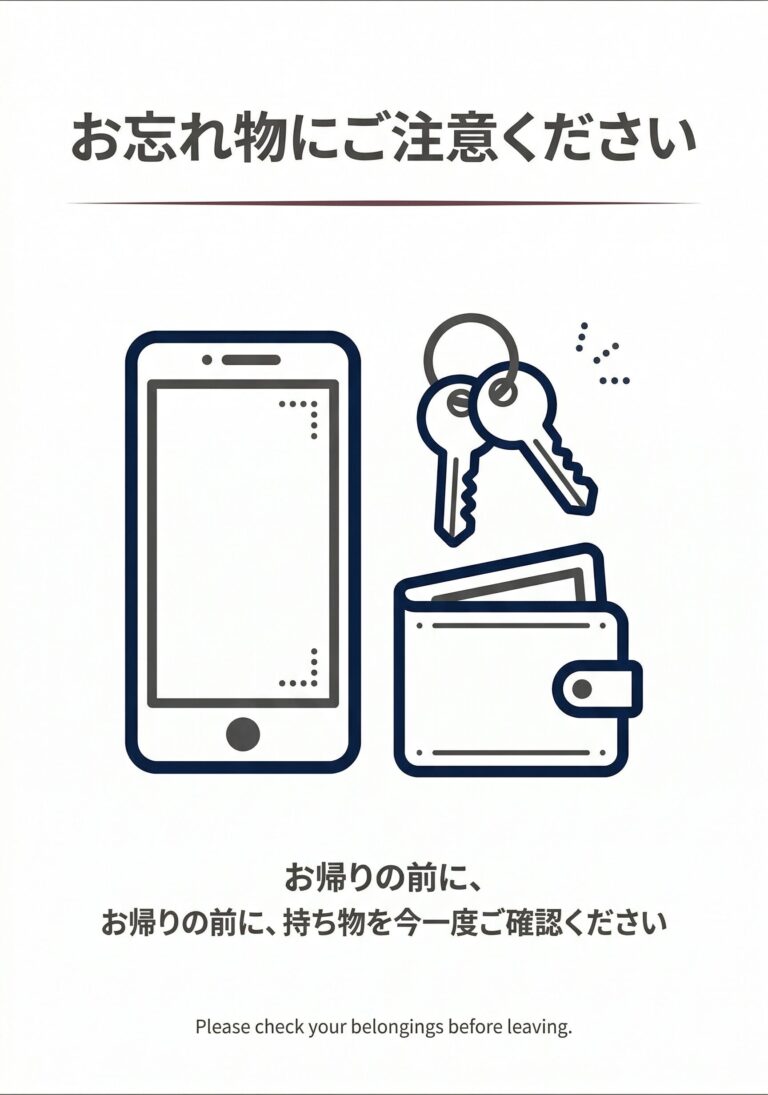 お忘れ物にご注意ください