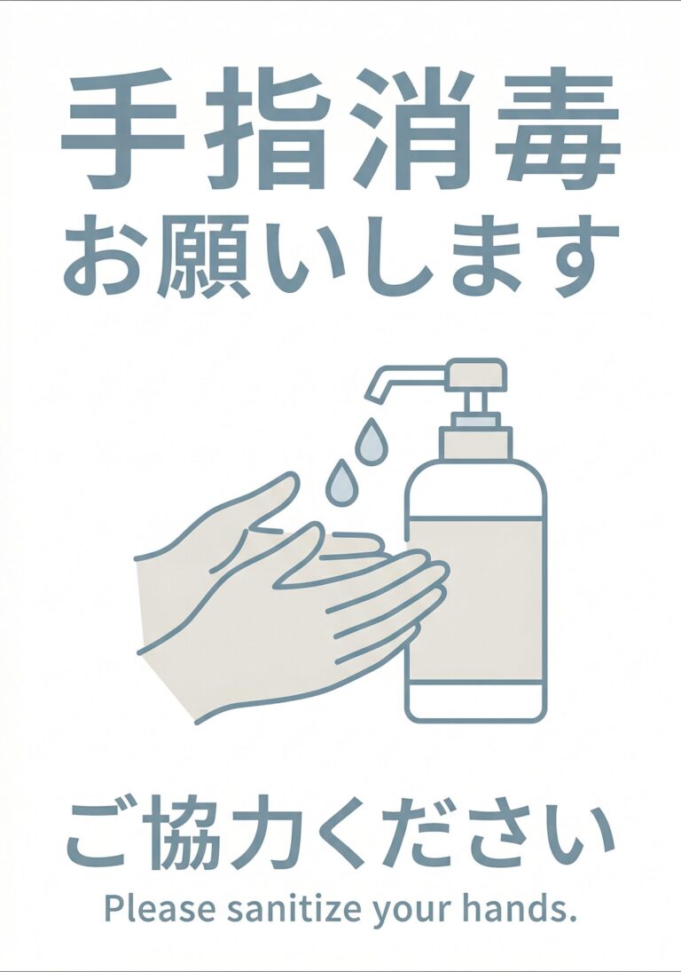 手指消毒お願いします