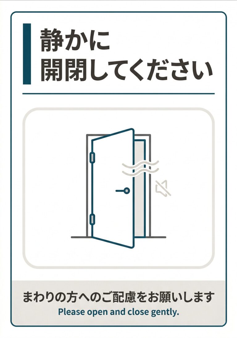 静かに開閉してください