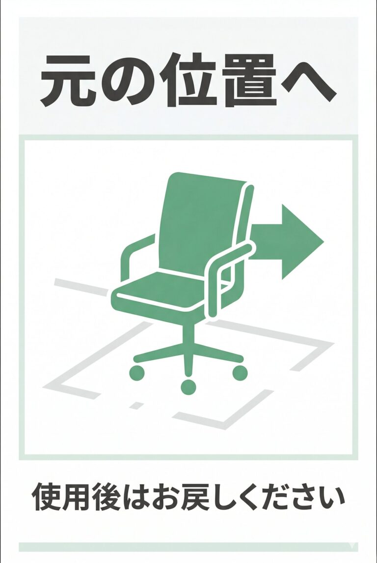イスは元の位置に