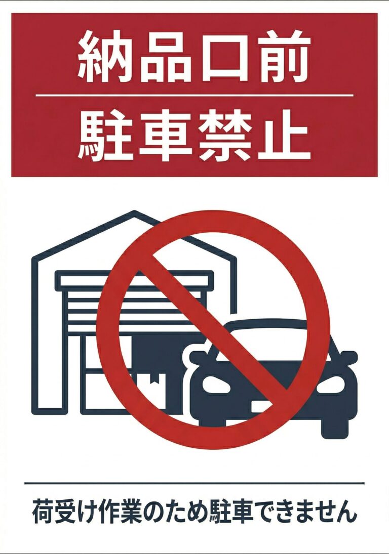 納品口前駐車禁止