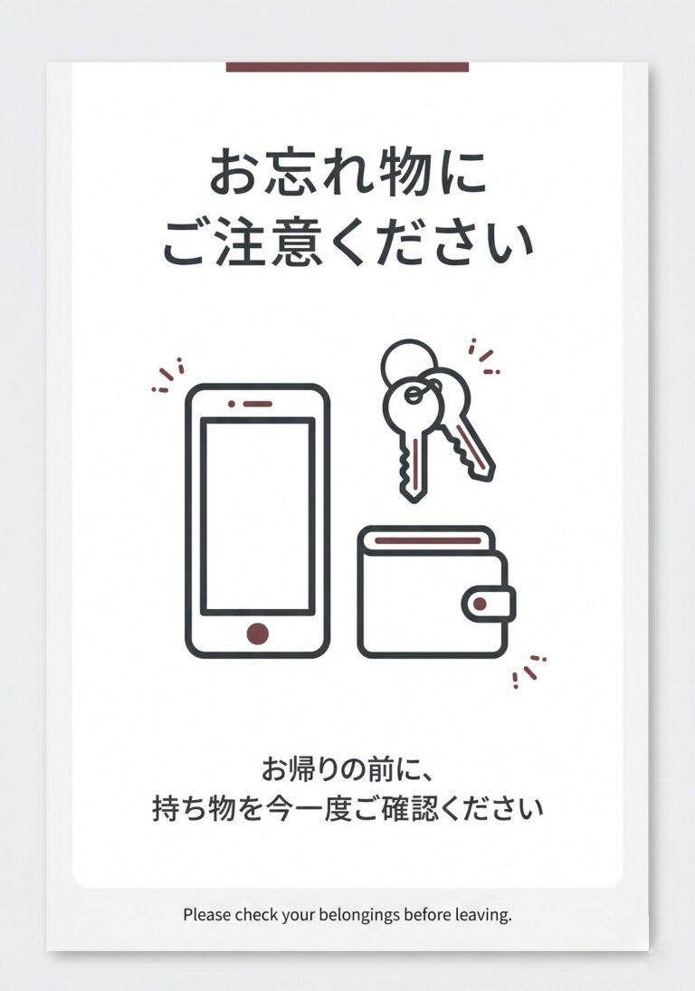 お忘れ物にご注意ください