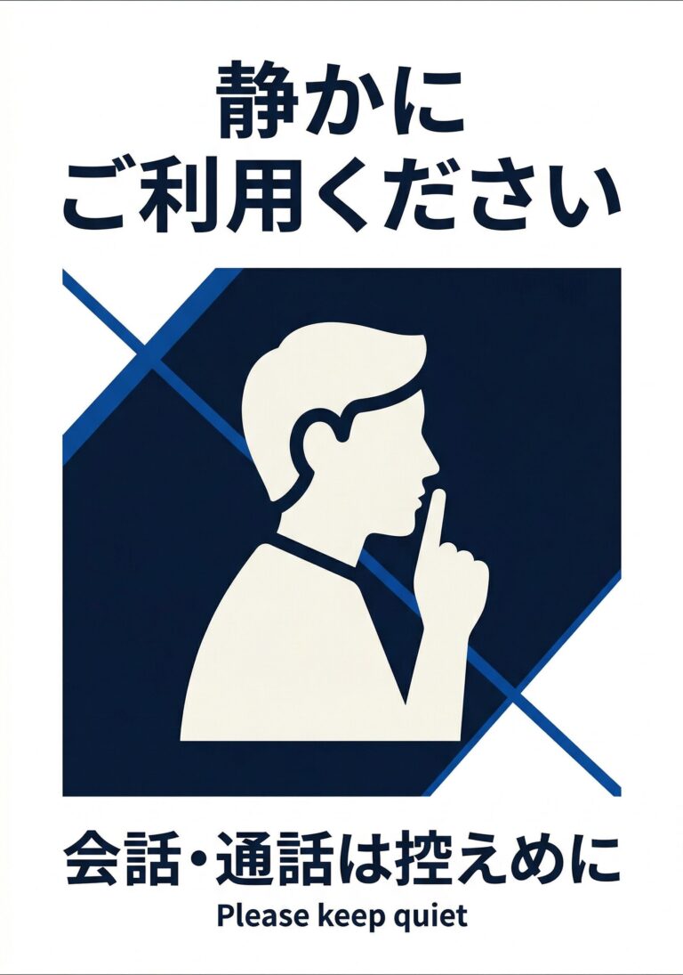 静かにご利用ください