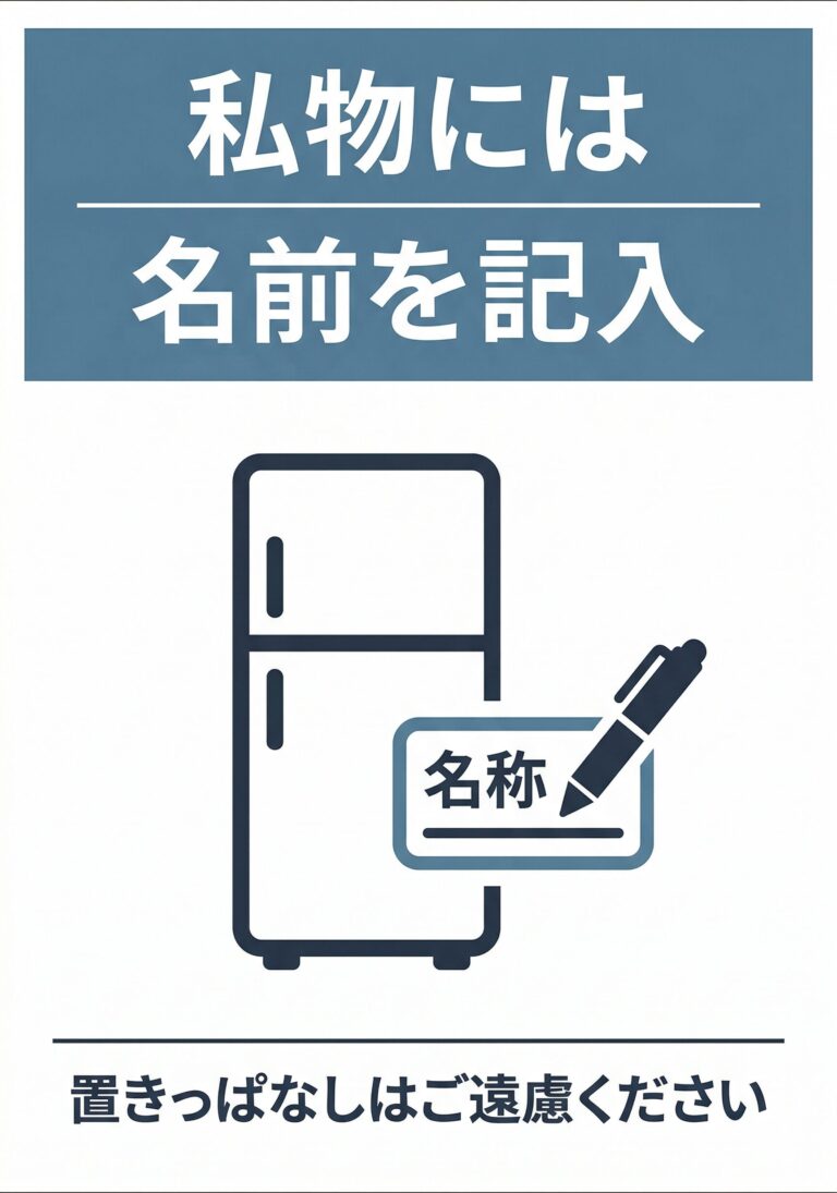 私物には名前記入