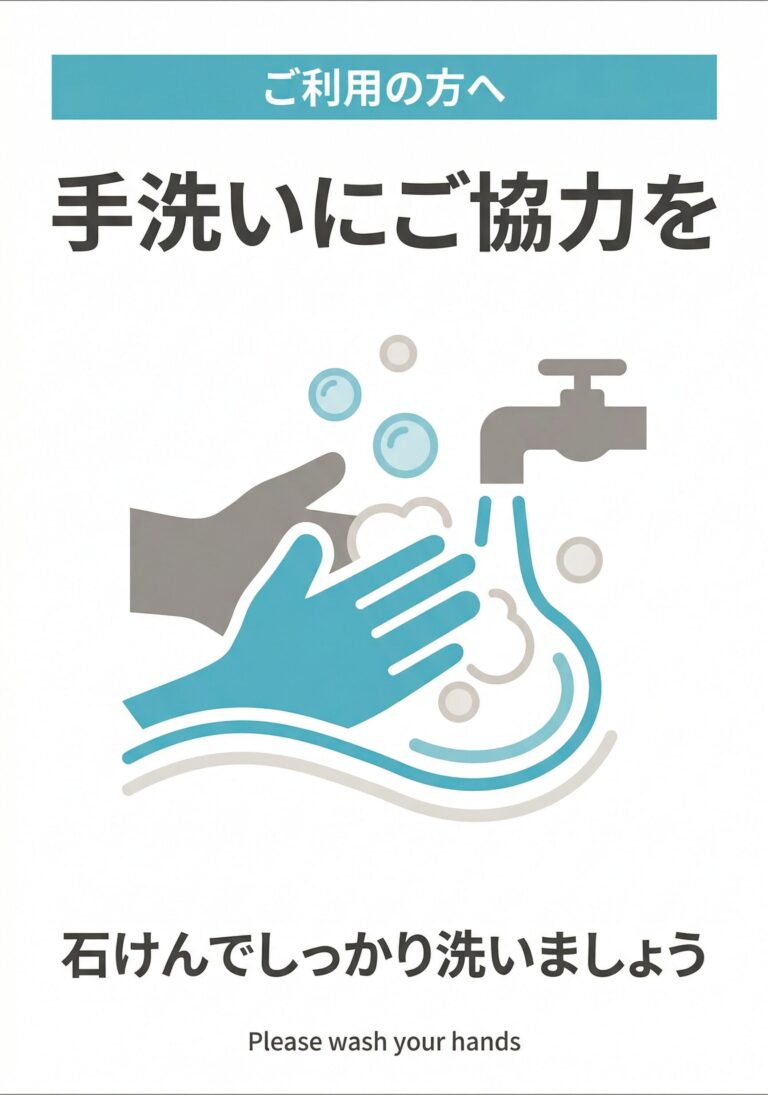 手洗いにご協力を