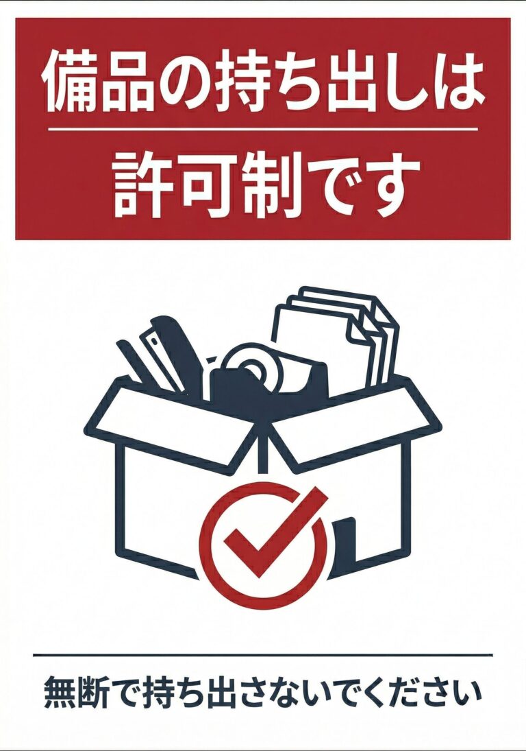 備品の持ち出しは許可制です