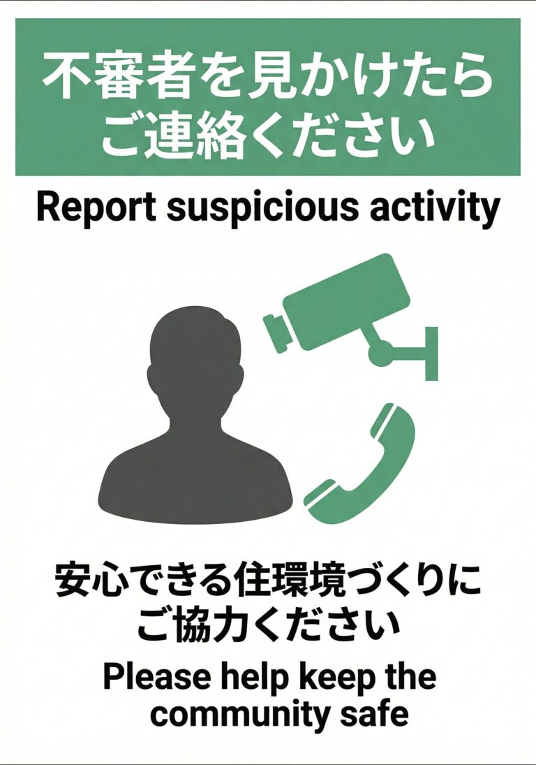 不審者を見かけたらご連絡ください