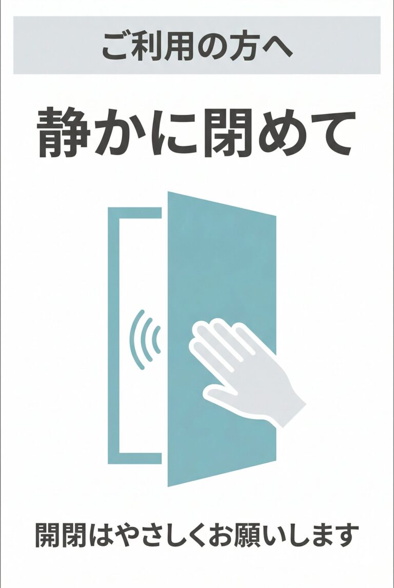 静かに閉めて
