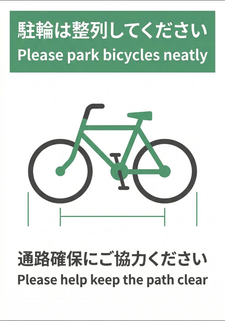 駐輪は整列してください