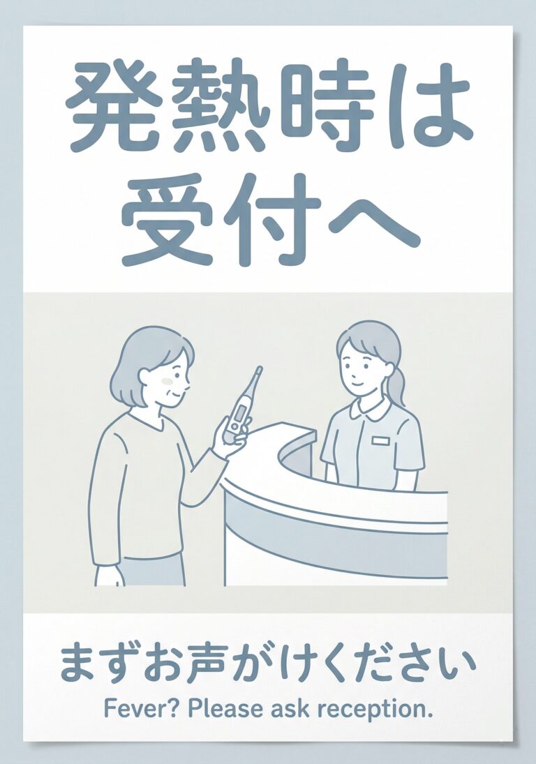 発熱時は受付へ