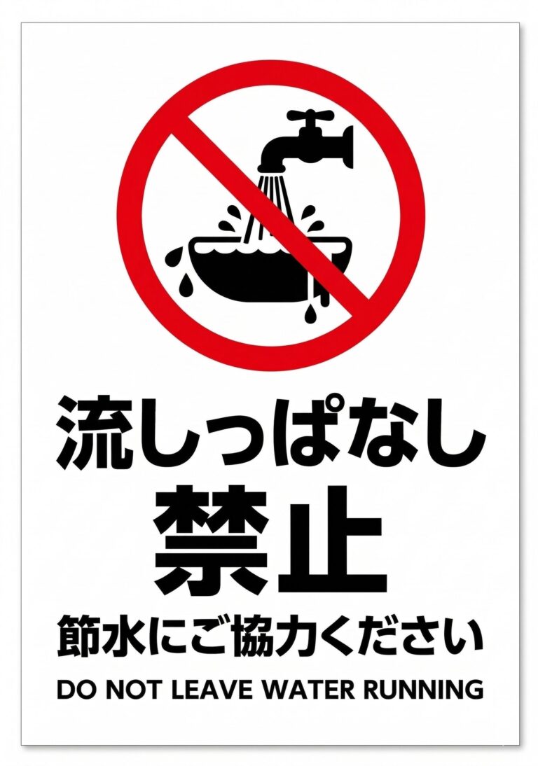 流しっぱなし禁止