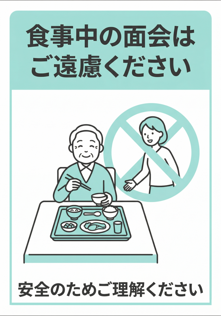 食事中の面会はご遠慮ください
