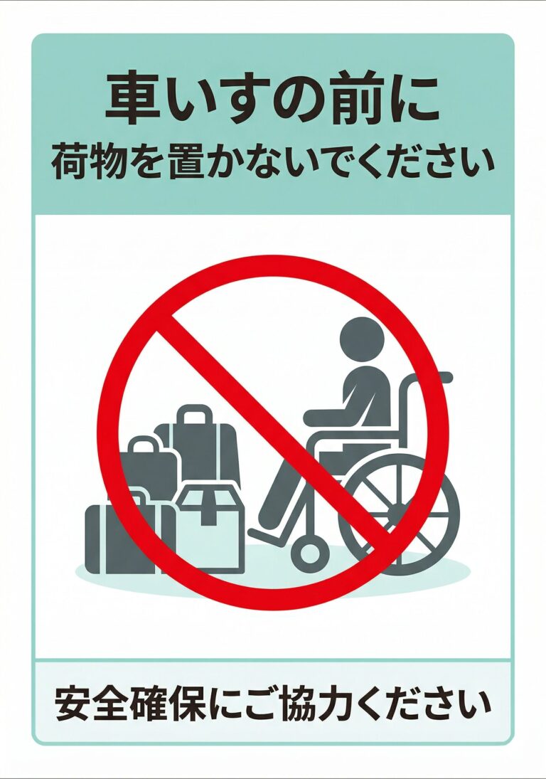 荷物を置かないで