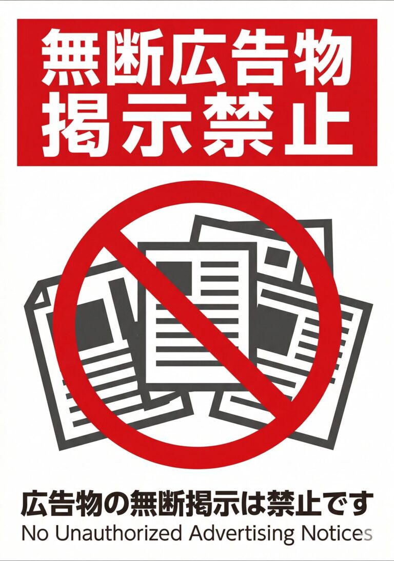 無断広告物掲示禁止