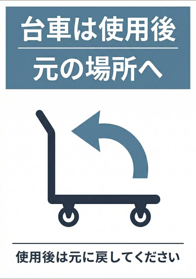 台車は使用後元の場所へ