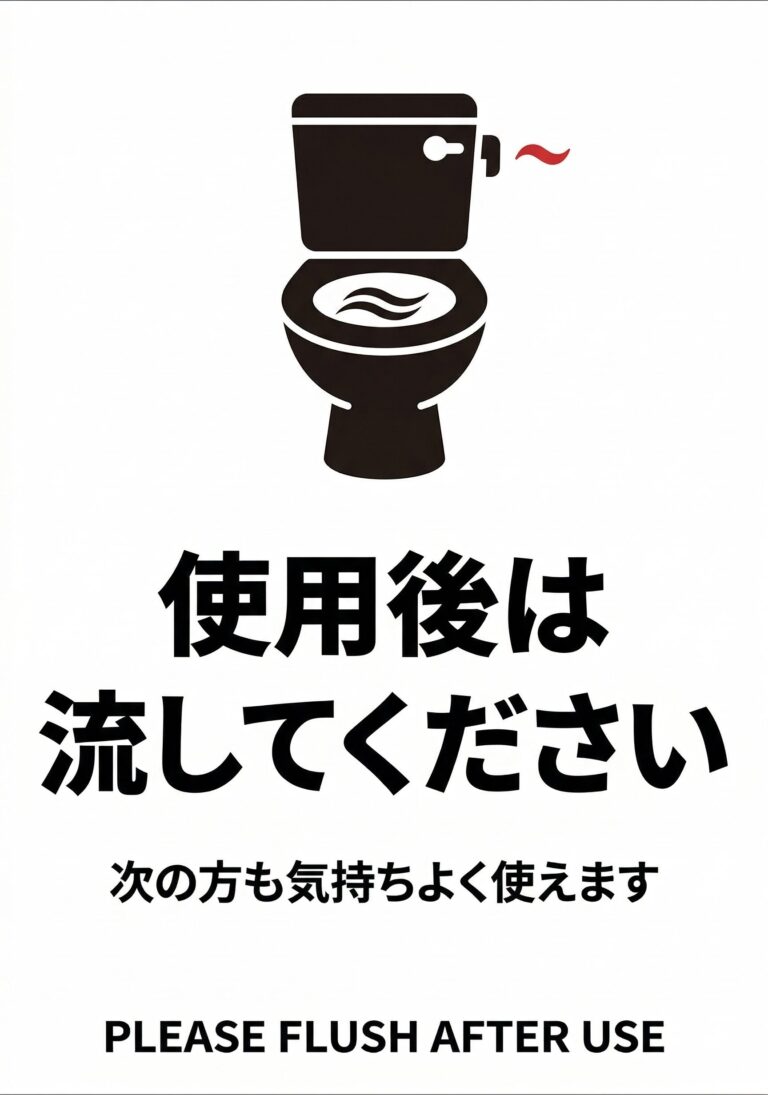 使用後は流してください