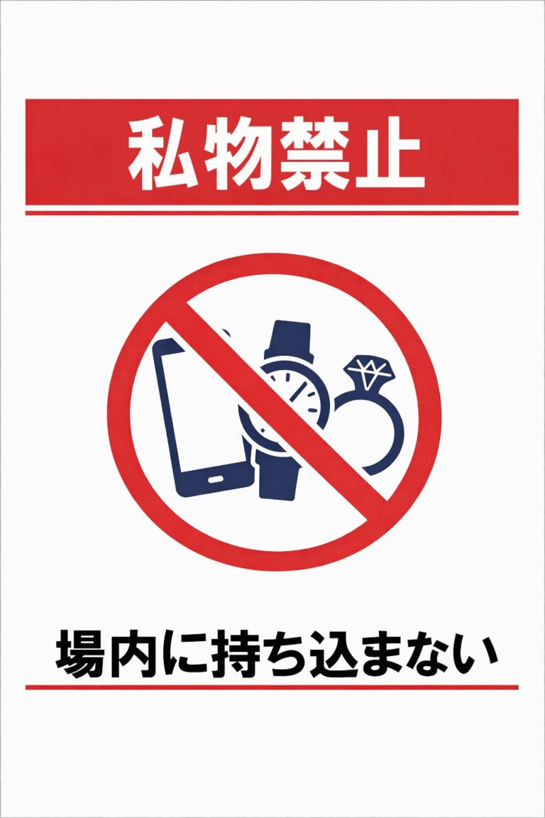 私物禁止（工場）