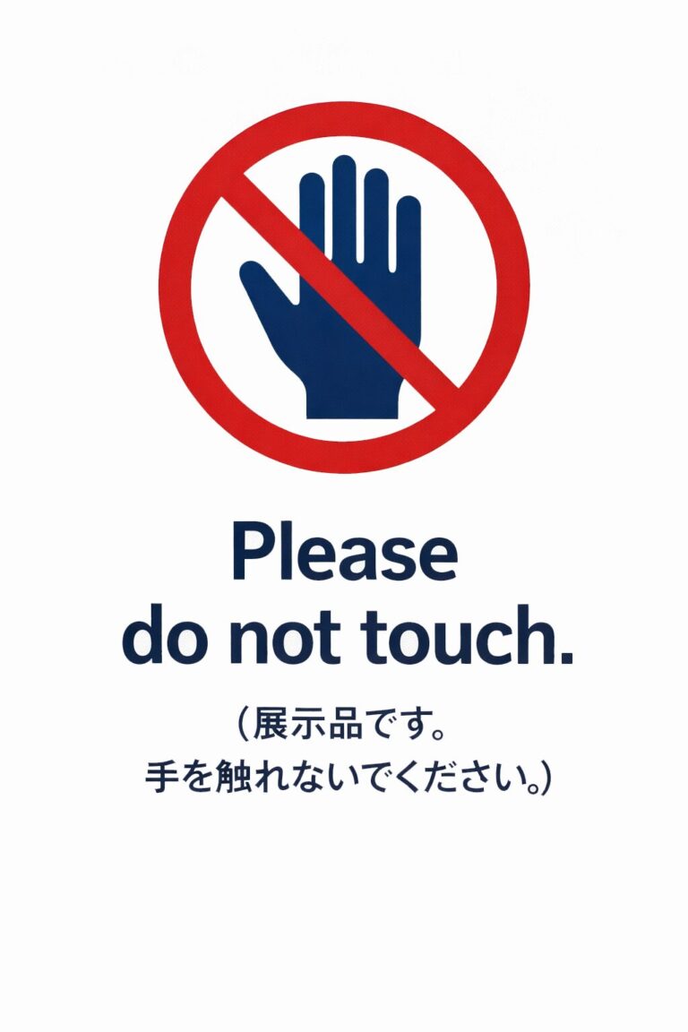 触らないで（英語）