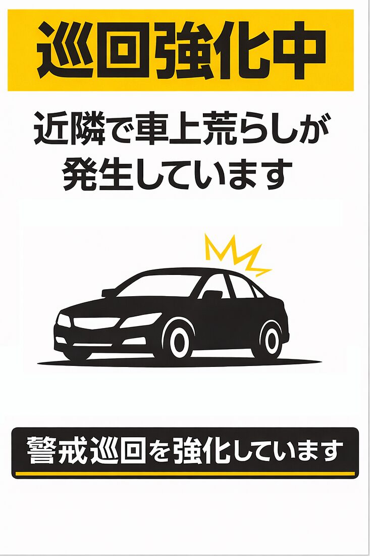 車上荒らし注意