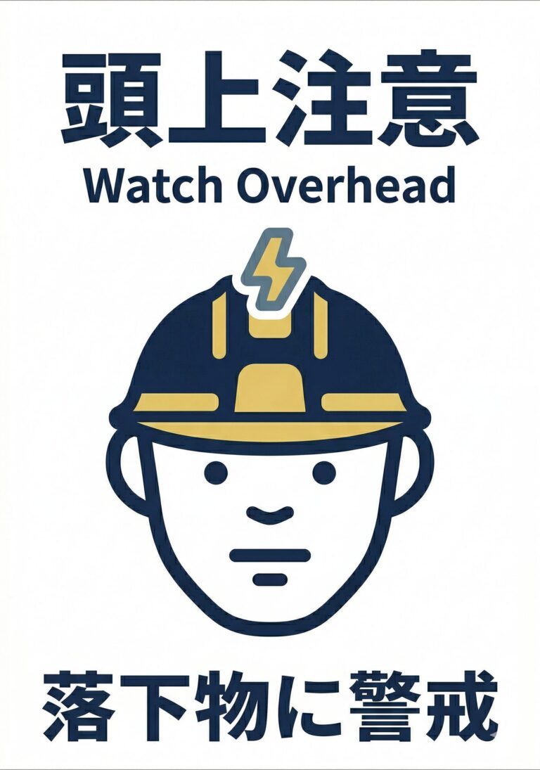 頭上注意の張り紙