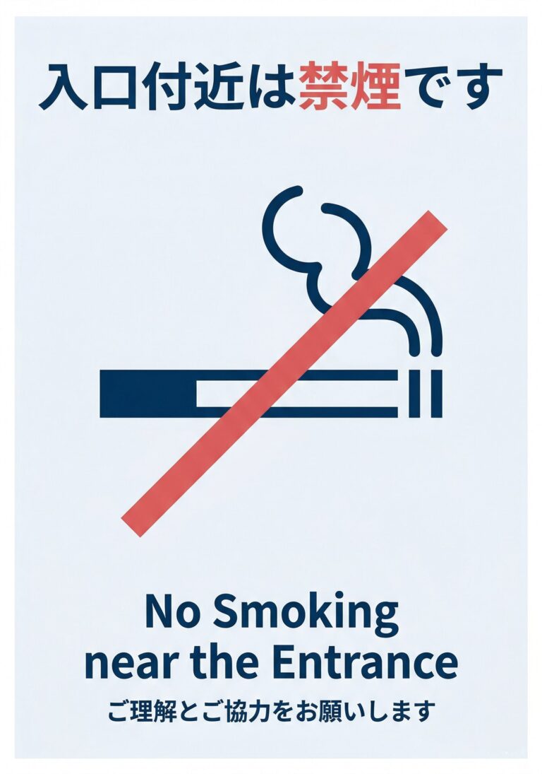 入口付近は禁煙です