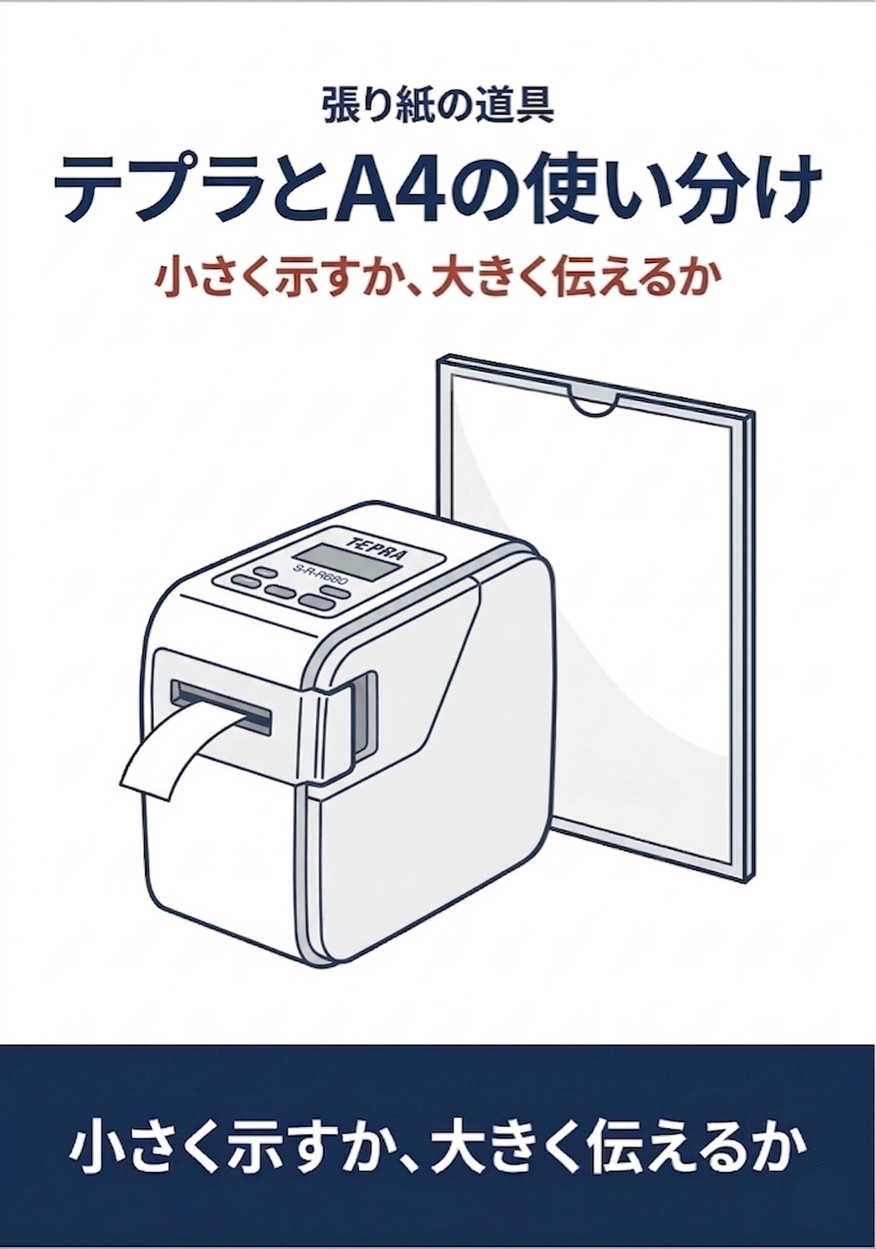 テプラとA4張り紙の使い分け