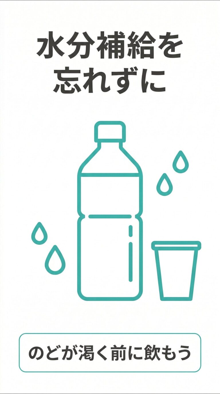 工事現場で使う「水分補給を忘れずに」張り紙デザイン