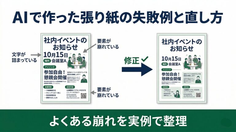 AIで作った張り紙の失敗例と直し方。よくある崩れを実例で整理