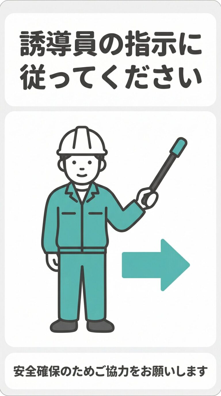 誘導員の指示に従ってくださいの張り紙