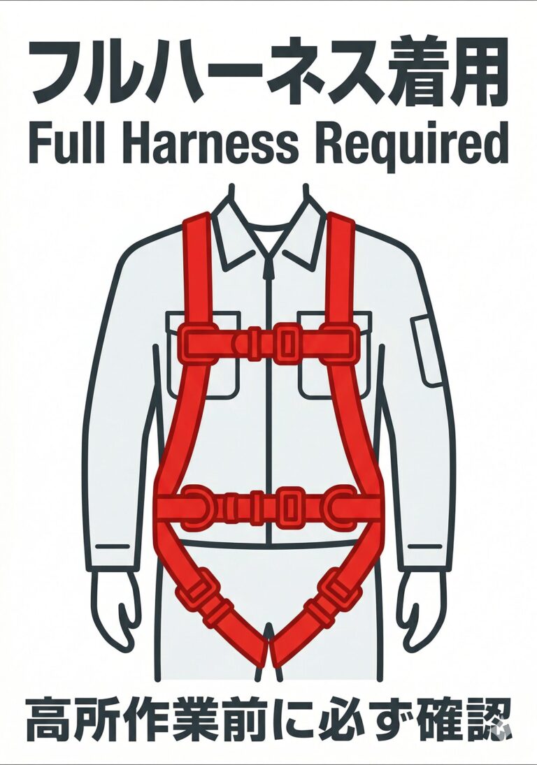 フルハーネス着用の張り紙