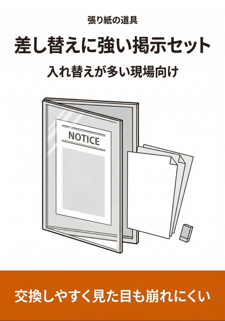 差し替えが多い現場で便利な掲示セット